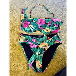 Old Navy Bikini Set Swimwear Multicolor Green Pink S/M